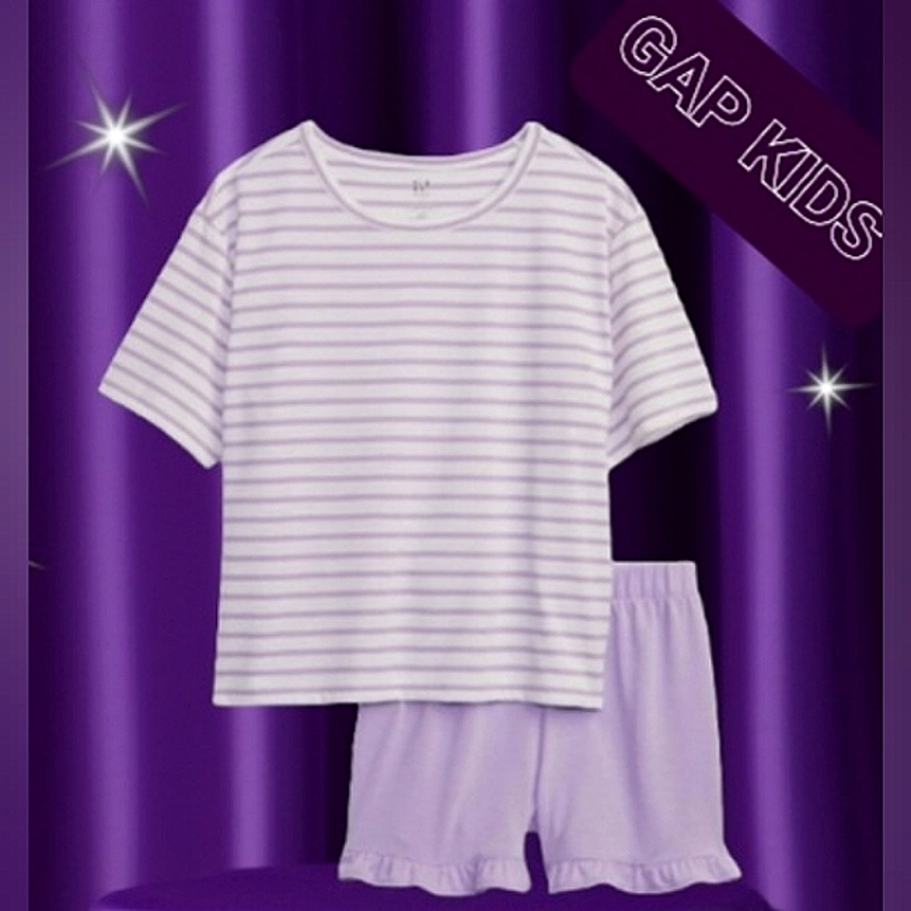 ☆NWT☆GAP KIDS☆Girls Purple Lotus Purple Lotus Loose Fit Girls 2 PC Pajama Set~6